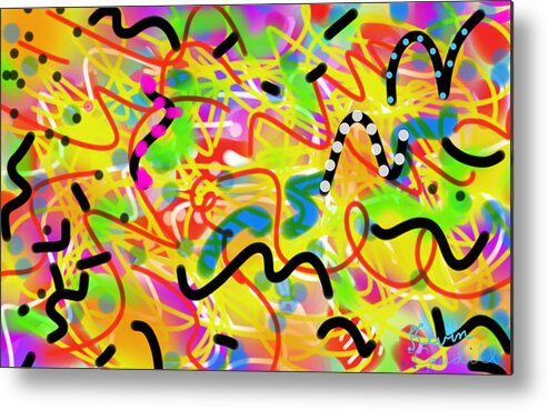 Abstract Metal Print featuring the painting Free for all by Kevin Caudill