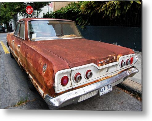 New Orleans Metal Print featuring the photograph French Quarter Rusty Chevy by Lucia Vicari