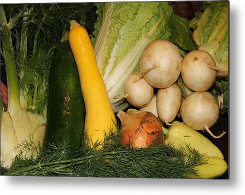 Vegetables Metal Print featuring the photograph Fresh Garden Produce by Allen Nice-Webb