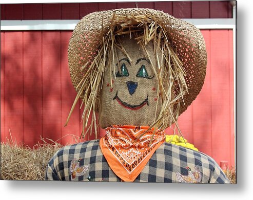 Photo For Sale Metal Print featuring the photograph Friendly Scarecrow by Robert Wilder Jr