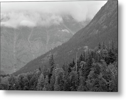 Glacier Metal Print featuring the photograph From the Shores of Lake McDonald Black and White by Bruce Gourley