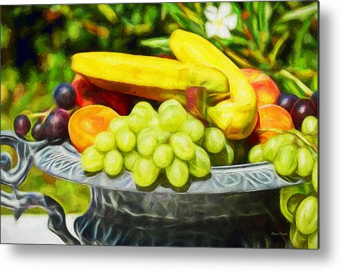 Fruit Metal Print featuring the painting Fruit Bowl - Painting by Ericamaxine Price