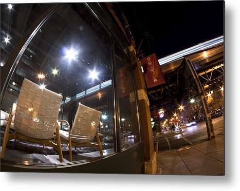 Furniture Galery Metal Print featuring the photograph Funiture gallery at night by Sven Brogren