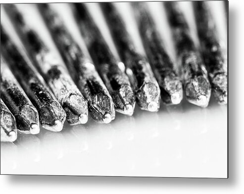 Abstract Metal Print featuring the photograph Galvanized Nails by SR Green