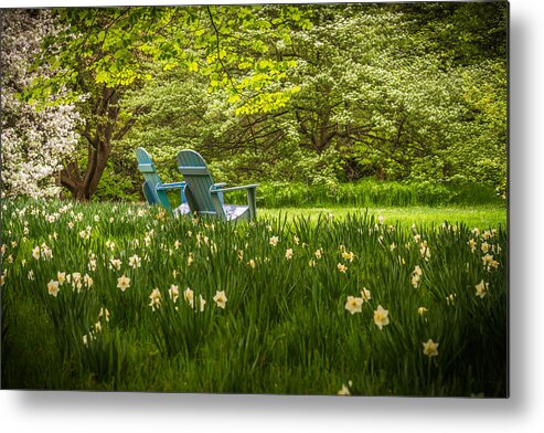 Chanticleer Gardens Metal Print featuring the photograph Garden Seats by Kristopher Schoenleber