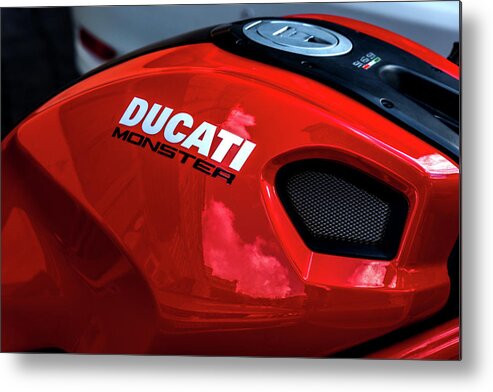 Gas Tank Ducati Monster Metal Print featuring the photograph Gas Tank Ducati Monster by Xavier Cardell