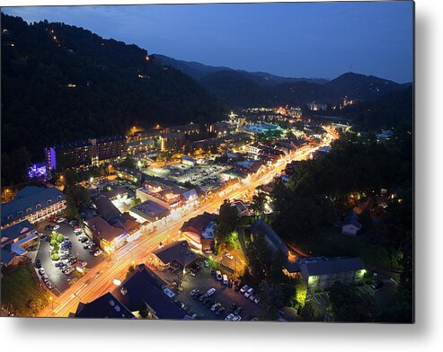 Gatlinburg Tennessee Metal Print featuring the photograph Gatlinburg Tennessee Night Life by Mike Eingle