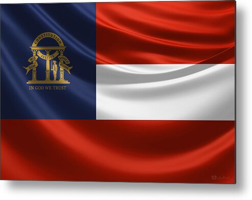 'state Heraldry' Collection By Serge Averbukh Metal Print featuring the digital art Georgia State Flag by Serge Averbukh