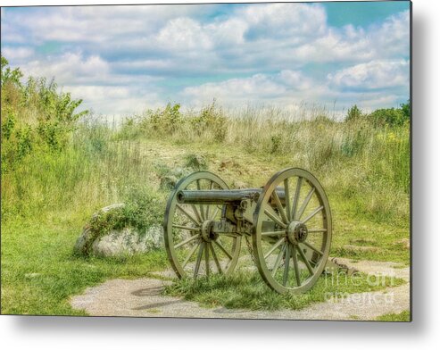 Gettysburg Battlefield Cannon Metal Print featuring the digital art Gettysburg Battlefield Cannon Ver Two by Randy Steele