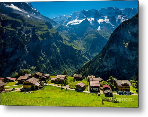 Gimmelwald Metal Print featuring the photograph Gimmelwald in Swiss Alps - Switzerland by Gary Whitton