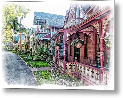 Martha�s Vineyard Metal Print featuring the photograph Gingerbread Row by Constantine Gregory