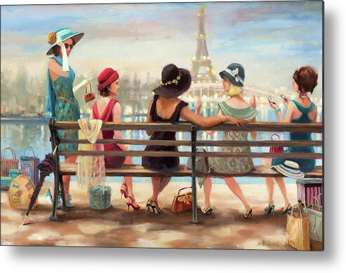 Paris Metal Print featuring the painting Girls Day Out by Steve Henderson