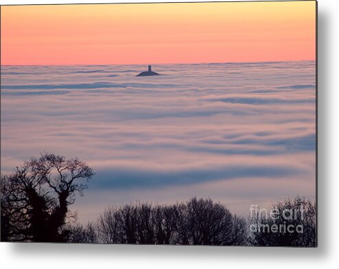 Glastonbury Tor Metal Print featuring the photograph Glastonbury Tor above the fog by Colin Rayner