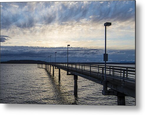 Pier Metal Print featuring the photograph Gloomy sunset at the pier by Matt McDonald