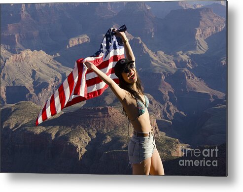Flag Metal Print featuring the photograph God Bless America by Bob Christopher