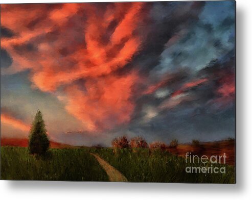 Sunset Metal Print featuring the digital art Going Home by Lois Bryan