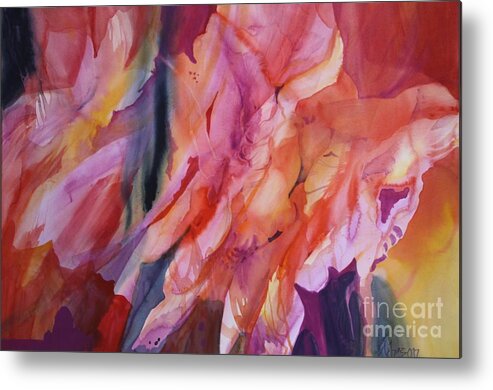 Flame Metal Print featuring the painting Going with the Flow by Donna Acheson-Juillet