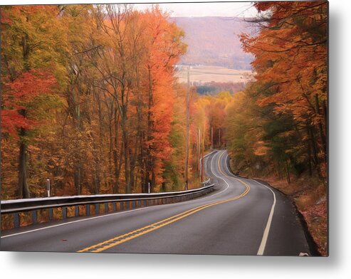 Autumn Metal Print featuring the photograph Gold Mine Road in Autumn by Lori Deiter