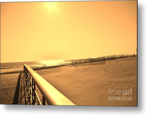 Beach Metal Print featuring the photograph Golden Afternoon on the Beach Boardwalk by Stacie Siemsen