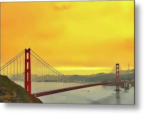 Golden Gate Metal Print featuring the painting Golden Gate by Harry Warrick