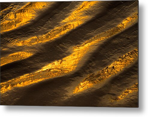 Abstract Metal Print featuring the photograph Golden Ripples by Irwin Barrett