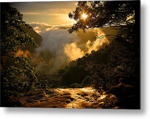 Appalachian Mountains Metal Print featuring the photograph Golden Sunset in the Mountains by Lisa Lambert-Shank