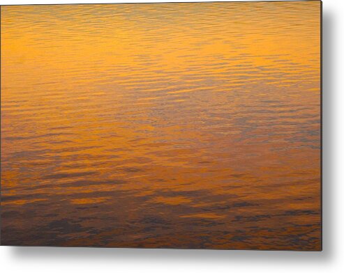  Metal Print featuring the photograph Golden Sunset Reflection Leaving Block Island by Polly Castor