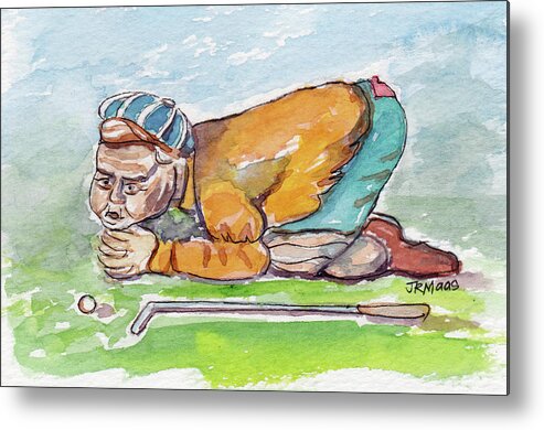 Hot Air Metal Print featuring the painting Golfer with Hot Air by Julie Maas