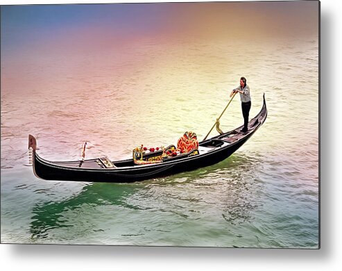 Adriatic Metal Print featuring the photograph Gondolier by Maria Coulson