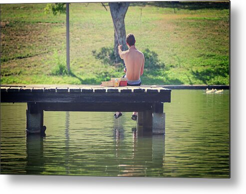 Fishing Metal Print featuring the photograph Gone Fishin by Steven Michael