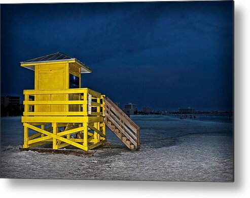 Night Metal Print featuring the photograph Goodnight Siesta Key by DJ Florek