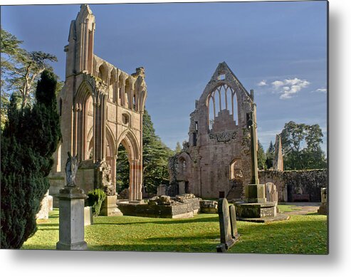 Dryburgh Metal Print featuring the photograph Graceful Ruins. Dryburgh Abbey. by Elena Perelman