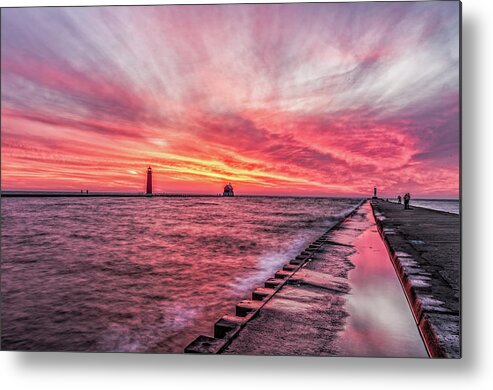 Grand Haven Michigan Metal Print featuring the photograph Grand Haven Heat by Joe Holley