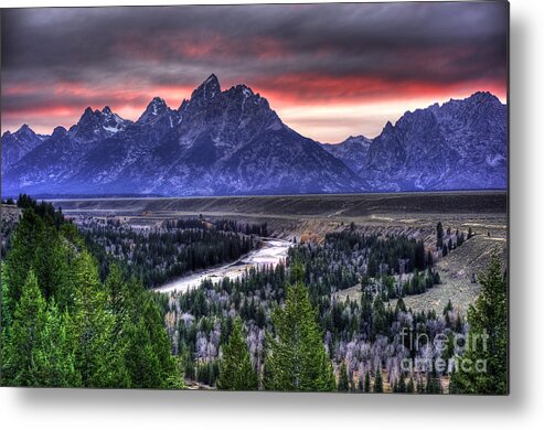 Places Metal Print featuring the photograph Grand Teton Sunset by Dennis Hammer
