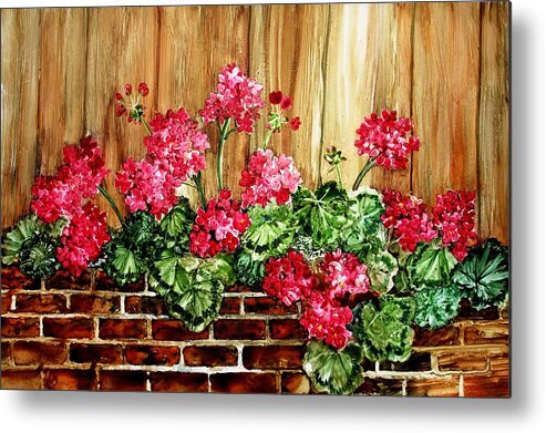 Flowers Metal Print featuring the painting Grandmothers Gift by Pamela Lee