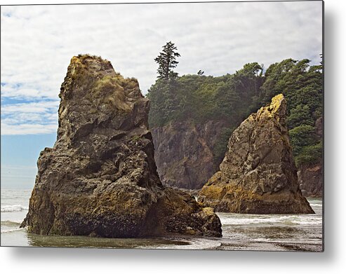 Ocean Metal Print featuring the photograph Granite Stacks by Peter J Sucy