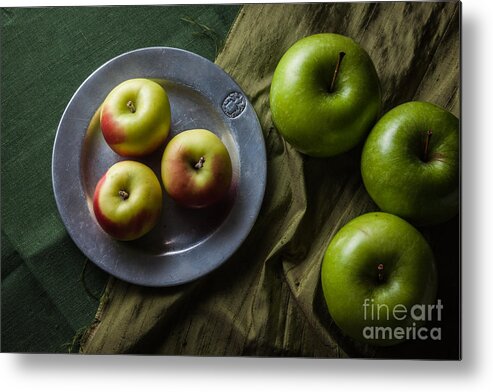 Fruit Metal Print featuring the photograph Green and Yellow Apples by Ana V Ramirez