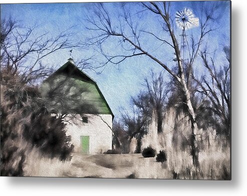 Barn Metal Print featuring the photograph Green Barn by Anna Louise
