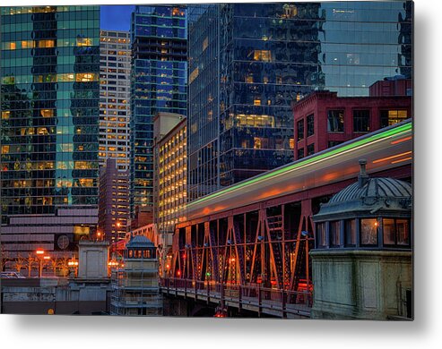 Chicago Metal Print featuring the photograph Green Line by Raf Winterpacht