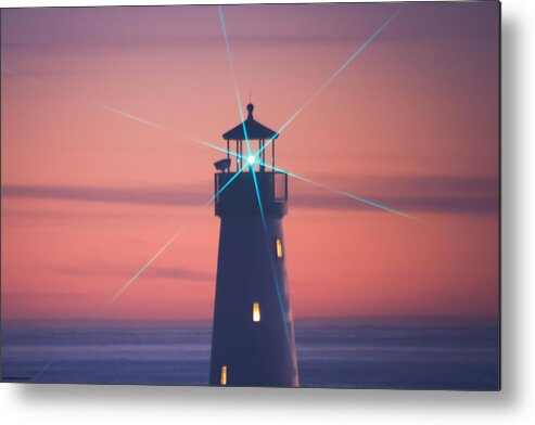 Sunset Metal Print featuring the photograph Green Star by Lora Lee Chapman