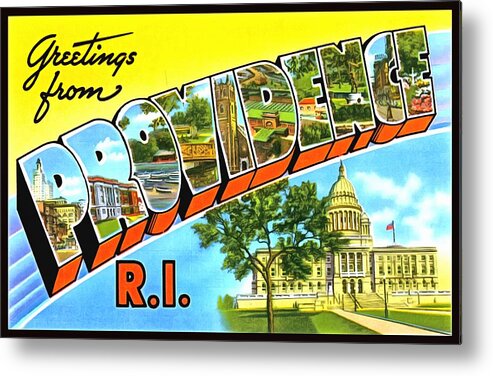 Vintage Collections Cites And States Metal Print featuring the photograph Greetings From Providence Rhode Island by Vintage Collections Cites and States