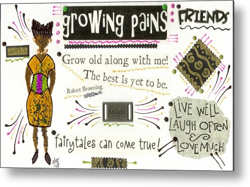 Gretting Cards Metal Print featuring the mixed media Grow Old With Me by Angela L Walker