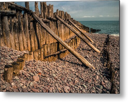 Groyne Metal Print featuring the photograph Groynes at Porlock Weir by John Paul Cullen