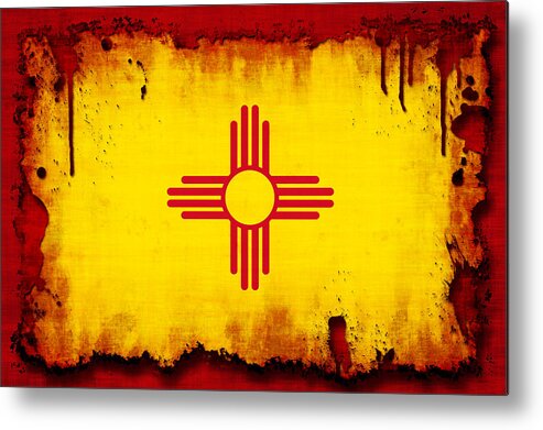 Flag Metal Print featuring the photograph Grunge Style New Mexico Flag by David G Paul