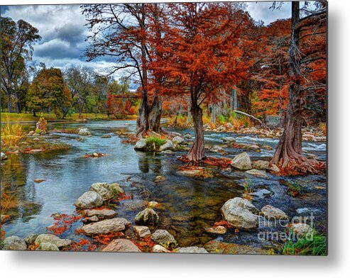 Guadalupe River In Autumn Metal Print featuring the photograph Guadalupe River in Autumn by Savannah Gibbs