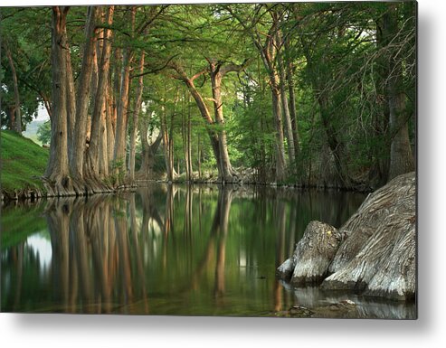 Texas Hill Country Metal Print featuring the photograph Guadalupe River Reflections by Paul Huchton