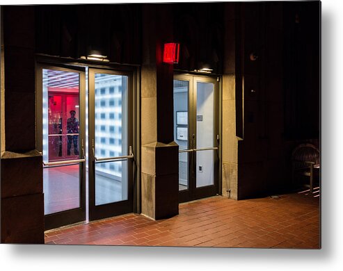 New York Metal Print featuring the photograph Guarding the Door by M G Whittingham