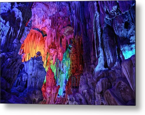 Guilin Metal Print featuring the photograph Guilin Reed Flute Cave, China by Judith Barath