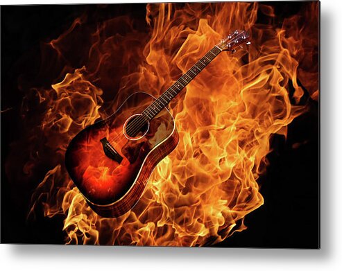 Acoustic Metal Print featuring the photograph Guitar by Doug Long