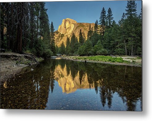 California Metal Print featuring the photograph Half Dome from the Merced by Peter Tellone